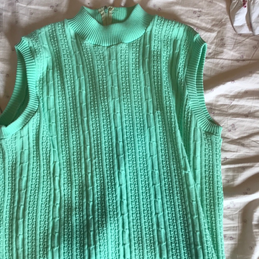 80’s vintage teal sweatervest - Picture 1 of 3